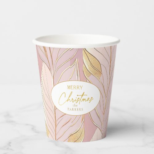 Pink Gold Christmas Pattern29 ID1009 Paper Cups