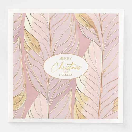 Pink Gold Christmas Pattern29 ID1009 Paper Dinner Napkins