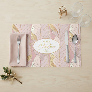 Pink Gold Christmas Pattern#29 ID1009 Placemat