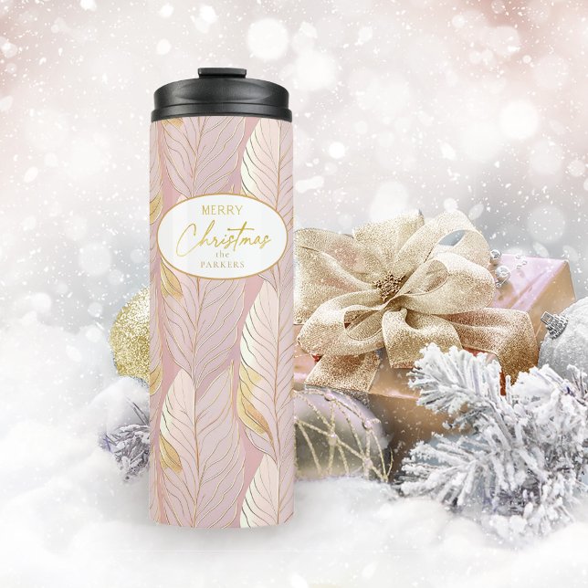 Pink Gold Christmas Pattern#29 ID1009 Thermal Tumbler (Creator Uploaded)