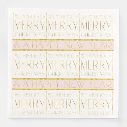 Pink Gold Christmas Pattern35 ID1009 Paper Dinner Napkins