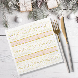 Pink Gold Christmas Pattern#35 ID1009 Paper Dinner Napkins