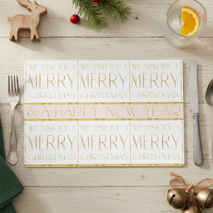 Pink Gold Christmas Pattern#35 ID1009 Placemat