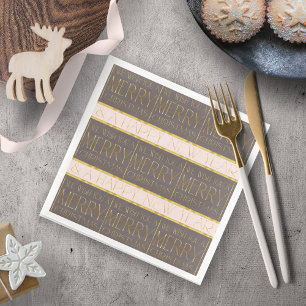 Pink Gold Christmas Pattern#35b ID1009 Paper Dinner Napkins