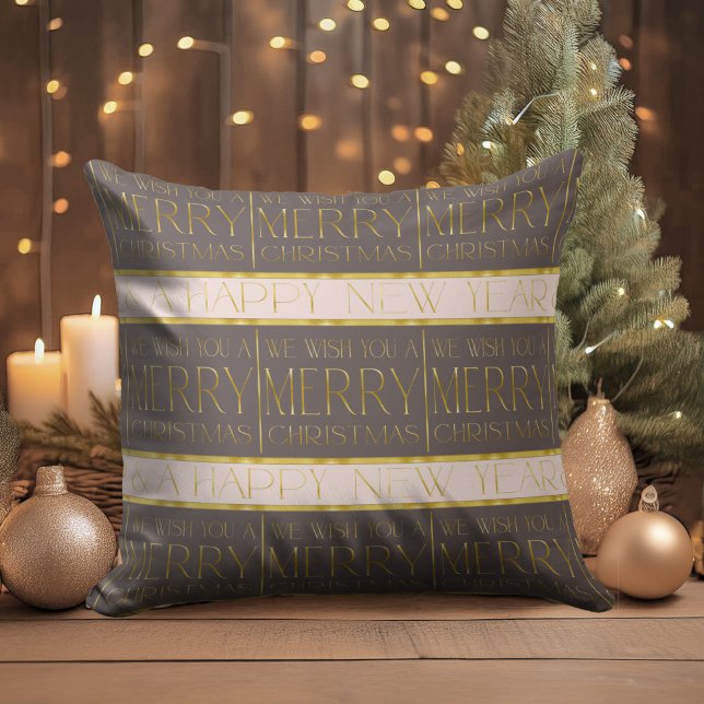 Pink Gold Christmas Pattern#35b ID1009 Throw Pillow (Creator Uploaded)
