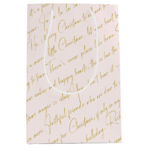 Pink Gold Christmas Pattern#36 ID1009 Medium Gift Bag