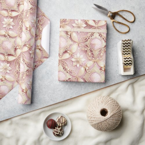 Pink Gold Christmas Pattern3 ID1009 Wrapping Paper