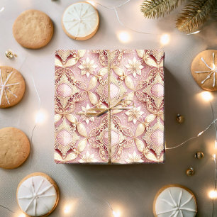 Pink Gold Christmas Pattern#3 ID1009 Wrapping Paper