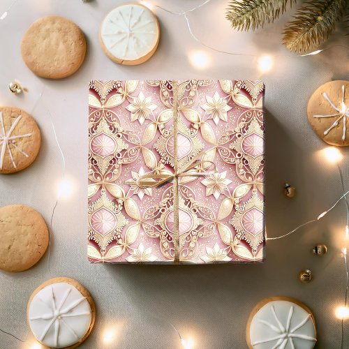 Pink Gold Christmas Pattern3 ID1009 Wrapping Paper