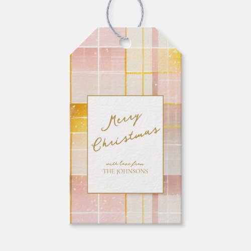 Pink Gold Christmas Pattern7 ID1009 Gift Tags