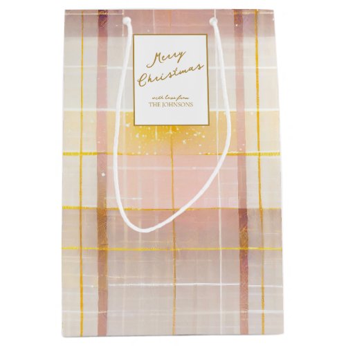 Pink Gold Christmas Pattern7 ID1009 Medium Gift Bag