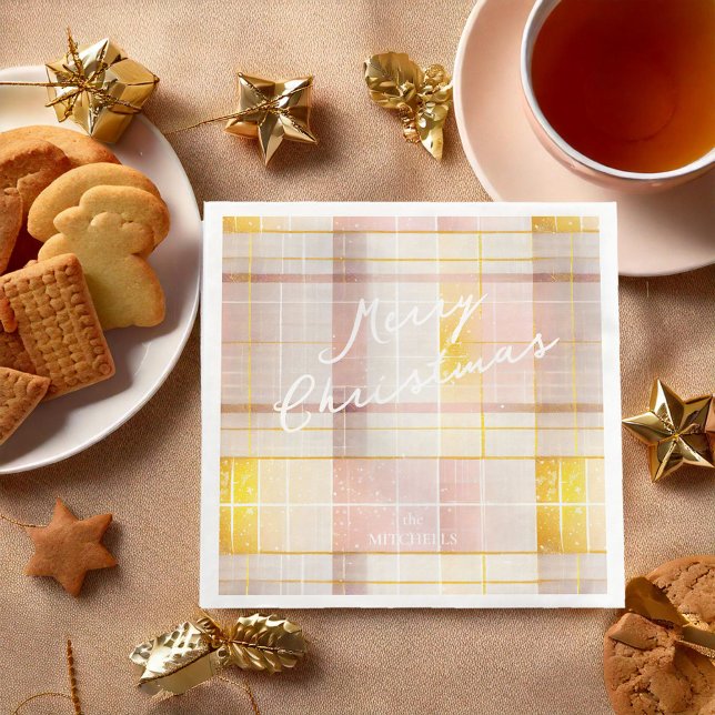 Pink Gold Christmas Pattern#7 ID1009 Paper Dinner Napkins (Creator Uploaded)