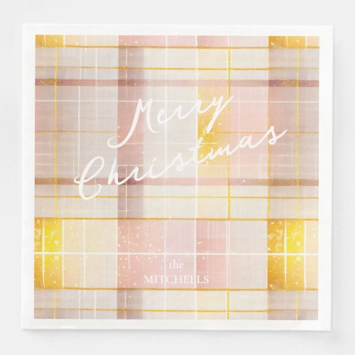 Pink Gold Christmas Pattern7 ID1009 Paper Dinner Napkins