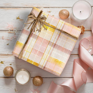 Pink Gold Christmas Pattern#7 ID1009 Wrapping Paper