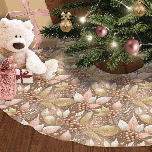 Pink Gold Christmas Pattern8 ID1009 Brushed Polyester Tree Skirt