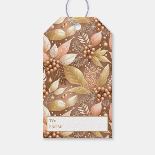Pink Gold Christmas Pattern8 ID1009 Gift Tags
