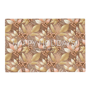 Pink Gold Christmas Pattern#8 ID1009 Placemat