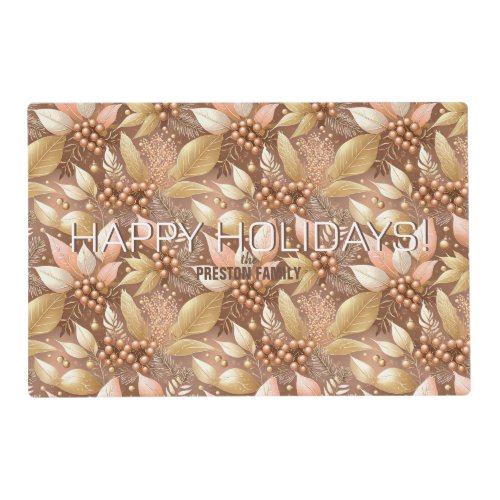 Pink Gold Christmas Pattern8 ID1009 Placemat