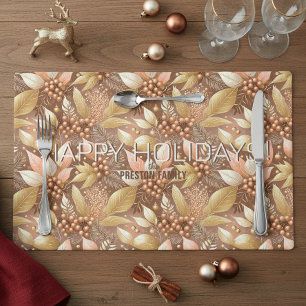 Pink Gold Christmas Pattern#8 ID1009 Placemat
