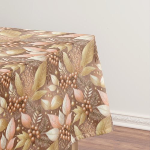 Pink Gold Christmas Pattern8 ID1009 Tablecloth