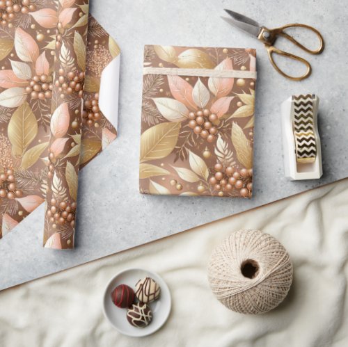 Pink Gold Christmas Pattern8 ID1009 Wrapping Paper