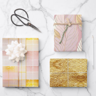 Pink Gold Christmas Patterns #2#8#32  ID1009 Wrapping Paper Sheets