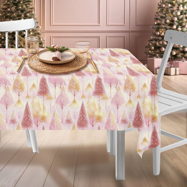 Pink Gold Christmas Reindeer Pattern#13 ID1009 Tablecloth (Creator Uploaded)