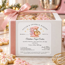 Pink Gold Christmas Stand Mixer Cottage Food Label