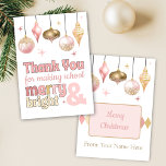 Pink Gold Christmas Thank You Gift Card Holder<br><div class="desc">Elegant Pink Gold Christmas Thank You Gift Card Holder for holiday thank you cards! This fun Christmas Card is modern with retro vibes in all the best ways. This makes the perfect gift for teaching professionals, coworkers, employee or staff appreciation - you name it! The front is a traditional card...</div>