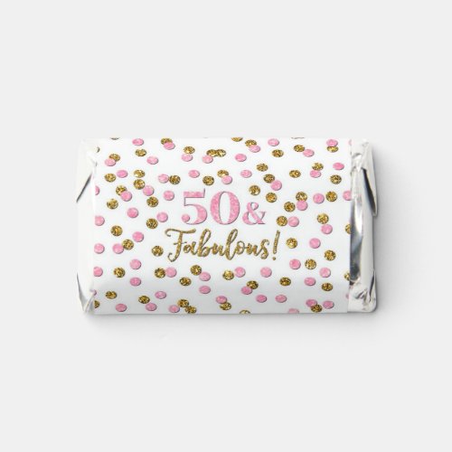 Pink Gold Confetti 50 and Fabulous Birthday Hersheys Miniatures