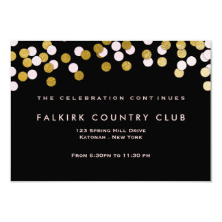 Pink | Gold Confetti Bat Mitzvah Reception Card