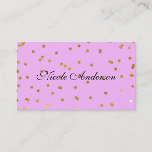 Pink & Gold Confetti Dots Modern Glamour Glam Business Card