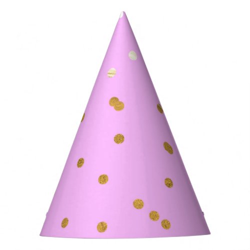 Pink  Gold Confetti Dots Modern Glamour Glam Party Hat