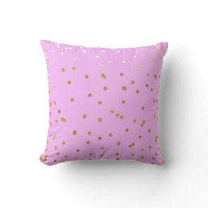 Pink & Gold Confetti Dots Modern Glamour Glam Throw Pillow