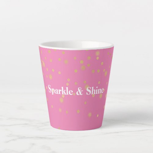 Pink Gold Confetti Latte Mug