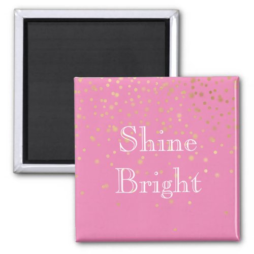 Pink Gold Confetti Magnet