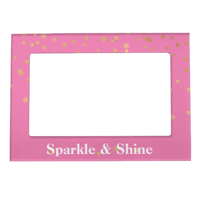 Pink Gold Confetti Magnetic Frame (Front)