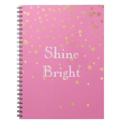 Pink Gold Confetti Notebook