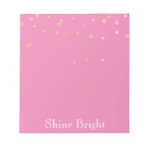 Pink Gold Confetti Notepad