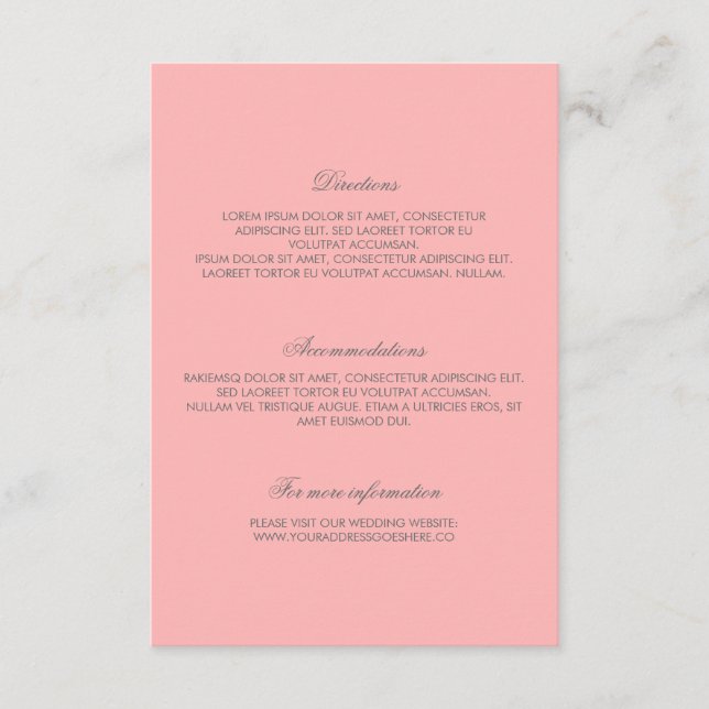 Pink Gold Confetti Wedding Details Enclosure Card (Front)