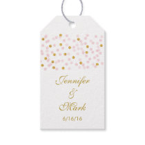 Pink & Gold Confetti Wedding Party Favor Tags