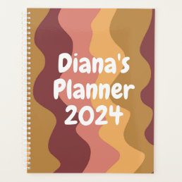Pink Gold Curves Stripes Colorful Bold CUSTOM Planner