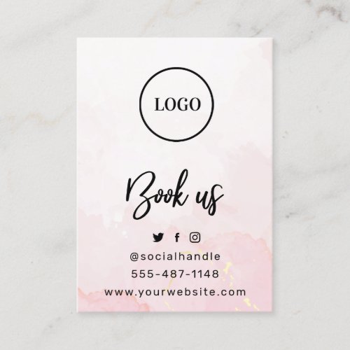 Pink Gold Custom Logo  Botox Aftercare Card