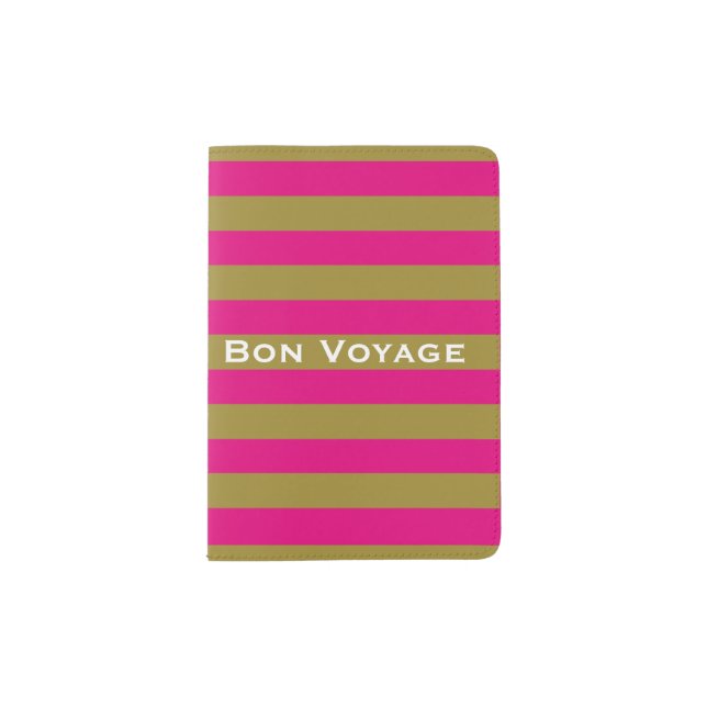Pink & Gold Custom Passport Holder (Front)