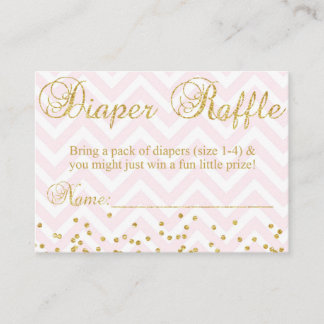 Pink & Gold Diaper Raffle Enclosure Card