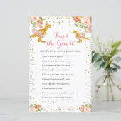 Pink Gold Dino Girl Watercolor Find the Guest game (Standing Front)