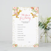 Pink Gold Dino Girl Wishes for Baby Game (Standing Front)