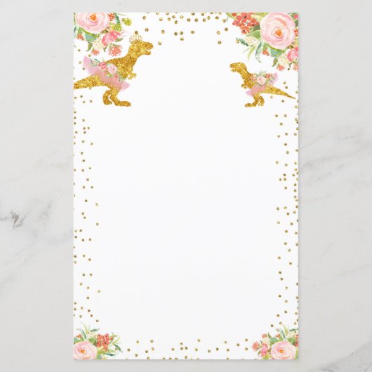 Pink Gold Dino Girl Wishes for Baby Game (Back)