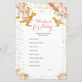 Pink Gold Dino Girl Wishes for Baby Game (Front/Back)