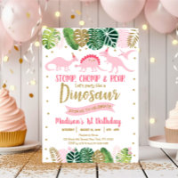 Pink & Gold Dinosaur Safari Birthday